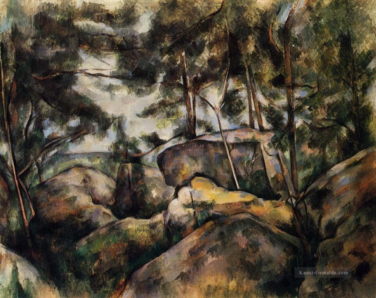 Felsen bei Fountainebleau Paul Cezanne Ölgemälde